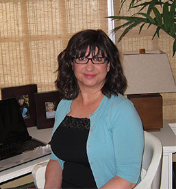 Layla Fiske at her desk